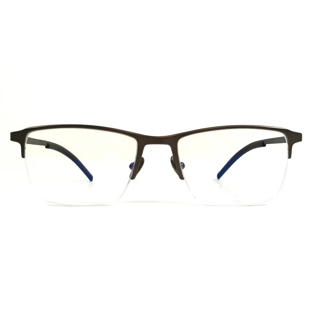 Tom Davies Eyeglasses Frames TD771 Col. 2324 Polished Brown Half Rim 53-18-135